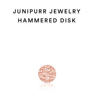 Set of 2 - Junipurr Jewelry 14k rose gold 2.5mm hammered disk threadless ends